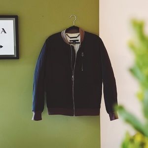 Marc Jacobs Medium Black and Brown Bomber Jacket